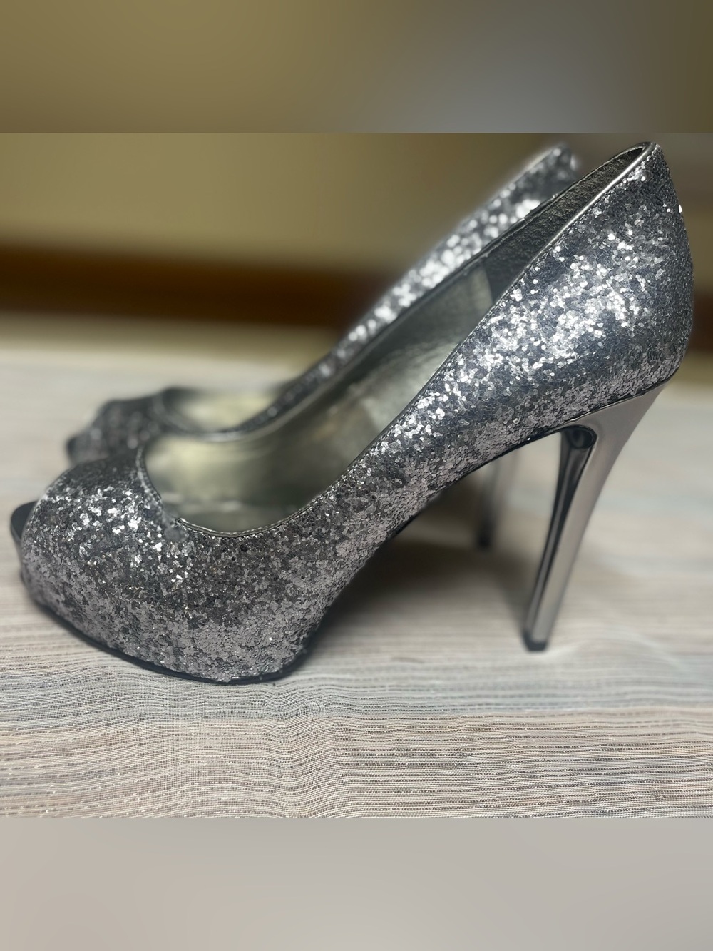 Guess Silver Glitter Stiletto Pumps